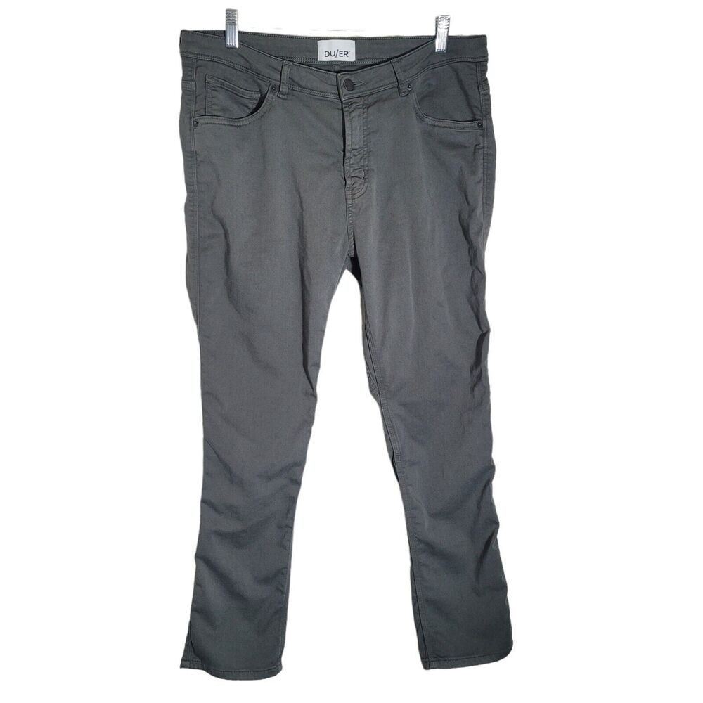 DU/ER DUER Jeans Men's Size 33 x 30 Green Taper Casual Performance Pants Comfort